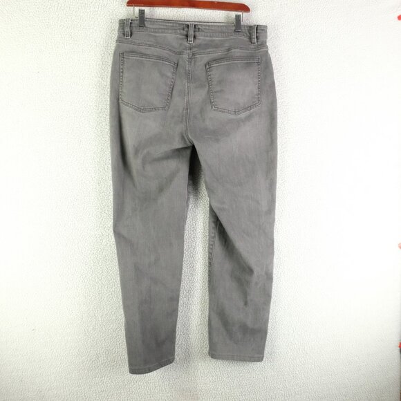 Eileen Fisher Jeans Womens 12 Gray High Rise Straight Leg Mom Stretch 28L - Picture 4 of 11